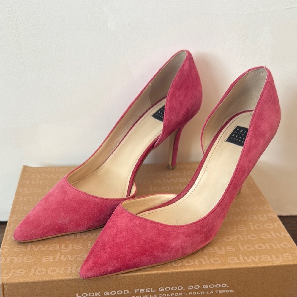 WHBM Elegant Pink Suede Heels